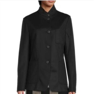 Rag & Bone Sid Pique Jacket Blazer Black Cotton Blend Office Minimalist Size 8